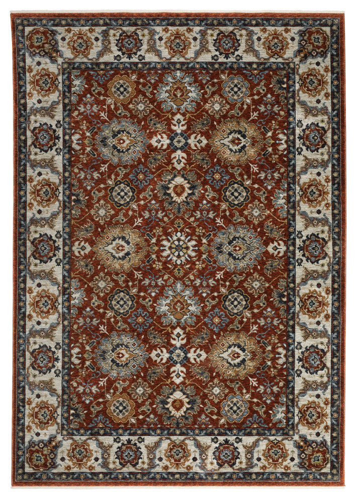 Augustus Panel Medallions Red/ Ivory Indoor Area Rug, Red, 2'x3'