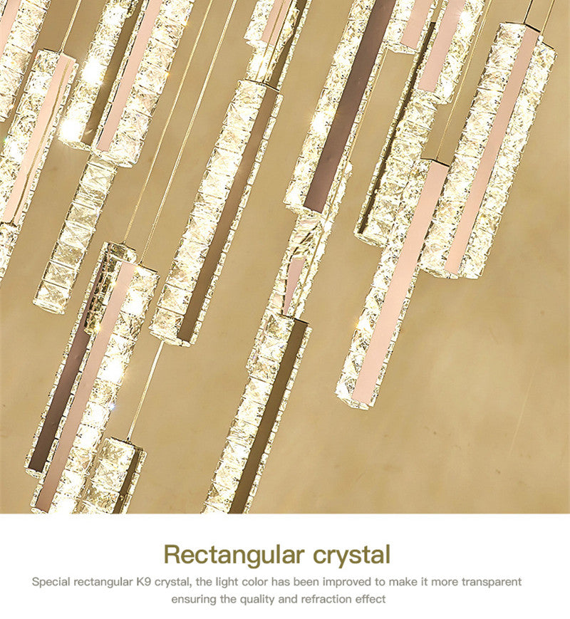 Santa Margherita Ligure | Creative Gold LED Crystal Chandelier, 17 Lights, Warm Light
