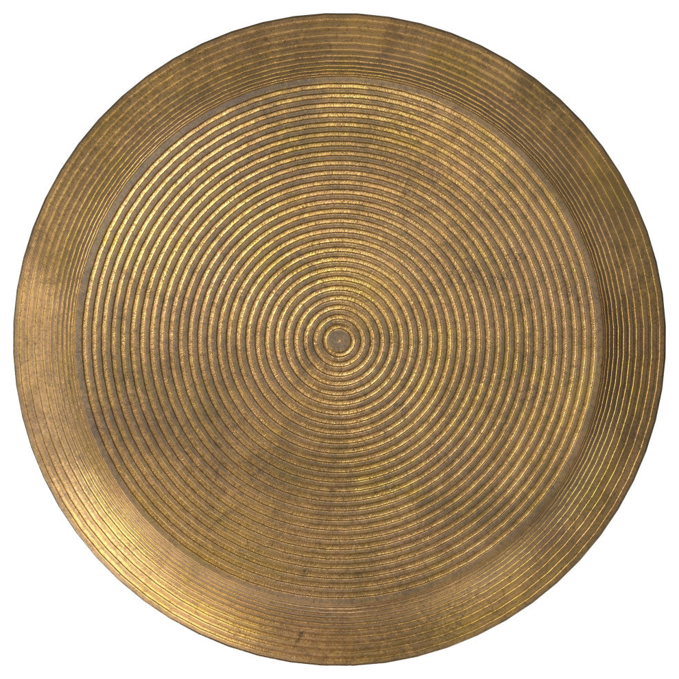 Timmons Cast Aluminum Coffee Table in Antique Brass