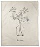 Flower Line Drawing 50x60 Coral Fleece Blanket
