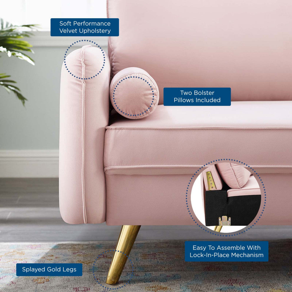 Sofa, Velvet, Pink, Modern, Living Lounge Room Hotel Lobby Hospitality