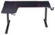 Modern Gaming Desk, Spacious Top With Grommets & Rotatable Cup Holder, Black