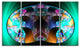 Blue Capsule in Plasma, Abstract Canvas Art Print, 48"x28", 4 Panels