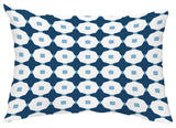 Button Up 14"x20" Abstract Decorative Outdoor Pillow, Blue