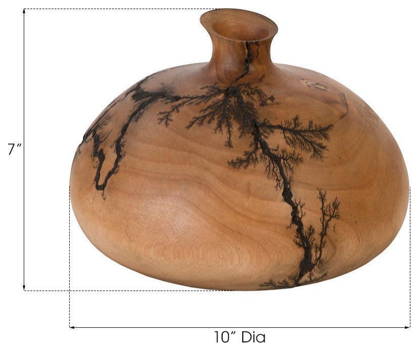 Lightning Vase, Mango Wood, Short