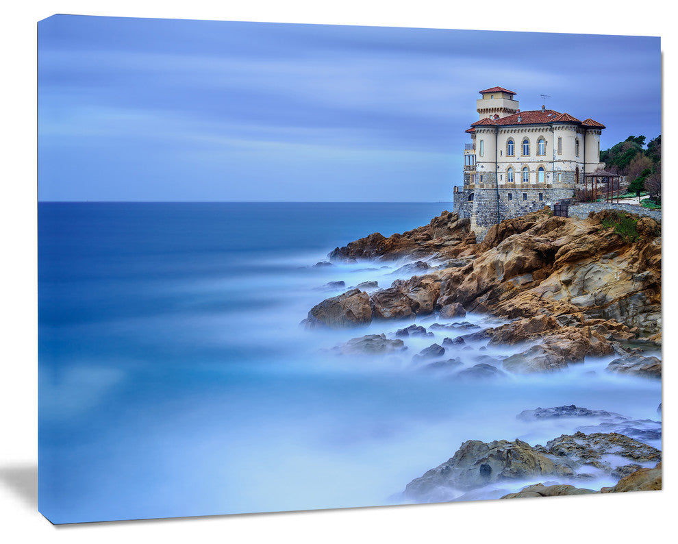 Beautiful Italian Seashore View, Seascape Canvas Art Print, 20"x12"