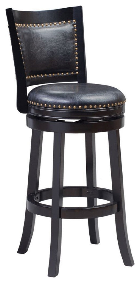 Bristol Swivel Stool, 29" Bar Height Stool, Black