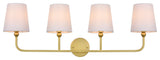 4 Light Brass And Clear Bath Sconce