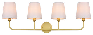 4 Light Brass And Clear Bath Sconce