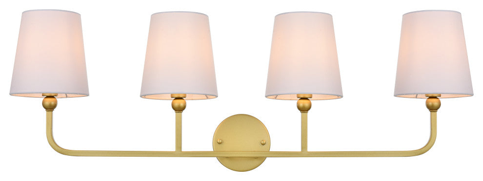 4 Light Brass And Clear Bath Sconce