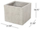 Felipe Outdoor Cast Stone Square Planters, Set of 2, White, Large