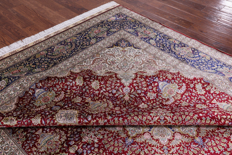 High End Persian 100% Silk Hand Knotted Rug 8' 0" X 10' 0'' Q4794