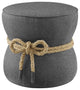 Beat Nautical Rope Upholstered Fabric Ottoman Gray