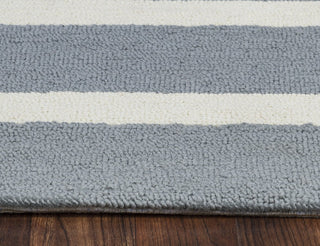 Rizzy Home Azzura Hill AH9937 Gray Strips Area Rug, Rectangular 5'x7'6"