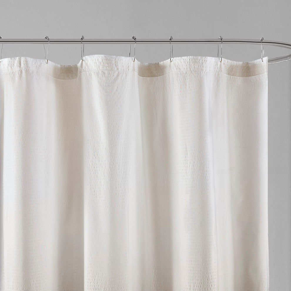 Madison Park Ara Embossed Ombre Shower Curtain, Grey, Taupe