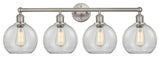 Athens 4-Light 35" Bath Vanity Light, Satin Nickel, Clear