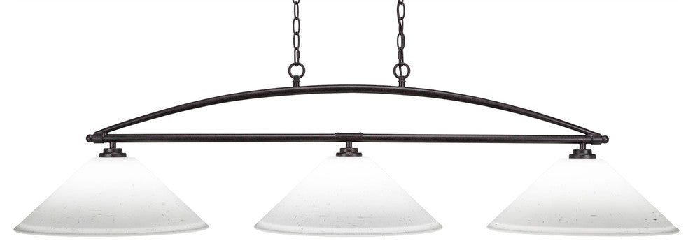 Marquise 3-Light Bar, Dark Granite Finish With 16" White Muslin Glass