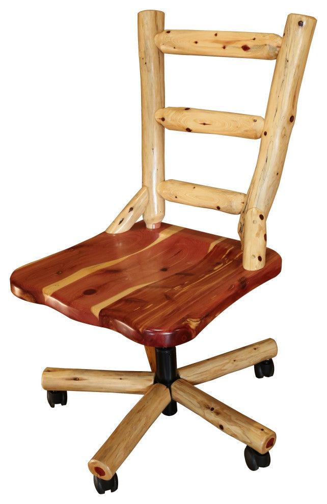 Red Cedar Log Rolling Office Chair