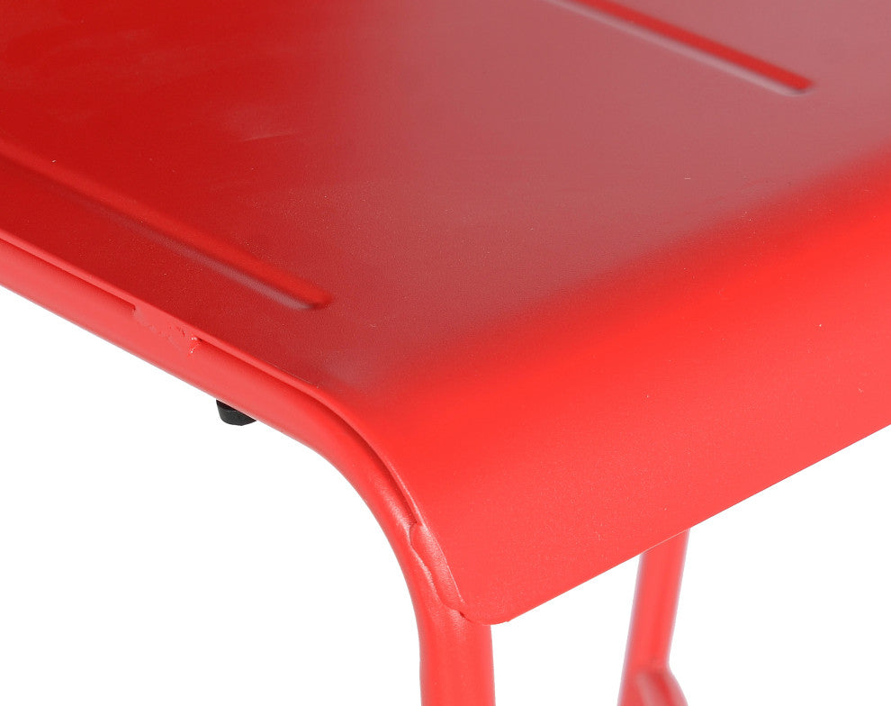 Corrissa Patio Bar Stool in Frosted Red (Set of 4)