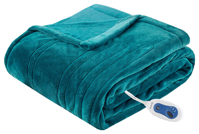 Beautyrest Heated Plush Plush Heated Throw, Teal
