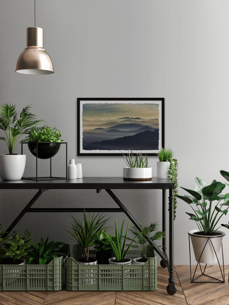 "Distant Mountain" Framed Painting Print, 30x20