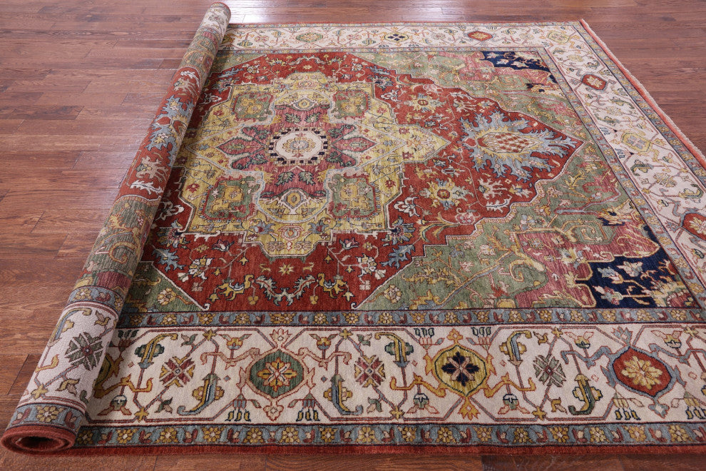 Handmade Persian Fine Serapi Wool Rug 8' 10" X 11' 11" - Q14696