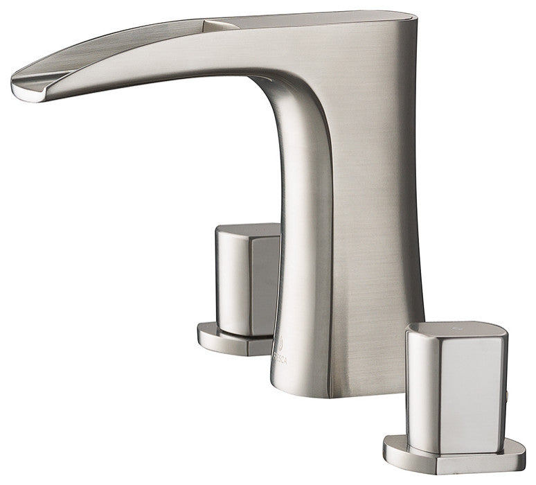 Fresca Fortore Widespread Mount Bathroom Vanity Faucet, Brushed Nickel