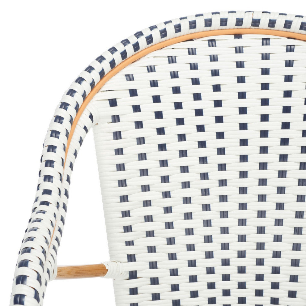 Safavieh California Counter Stool W Arm, White / Navy