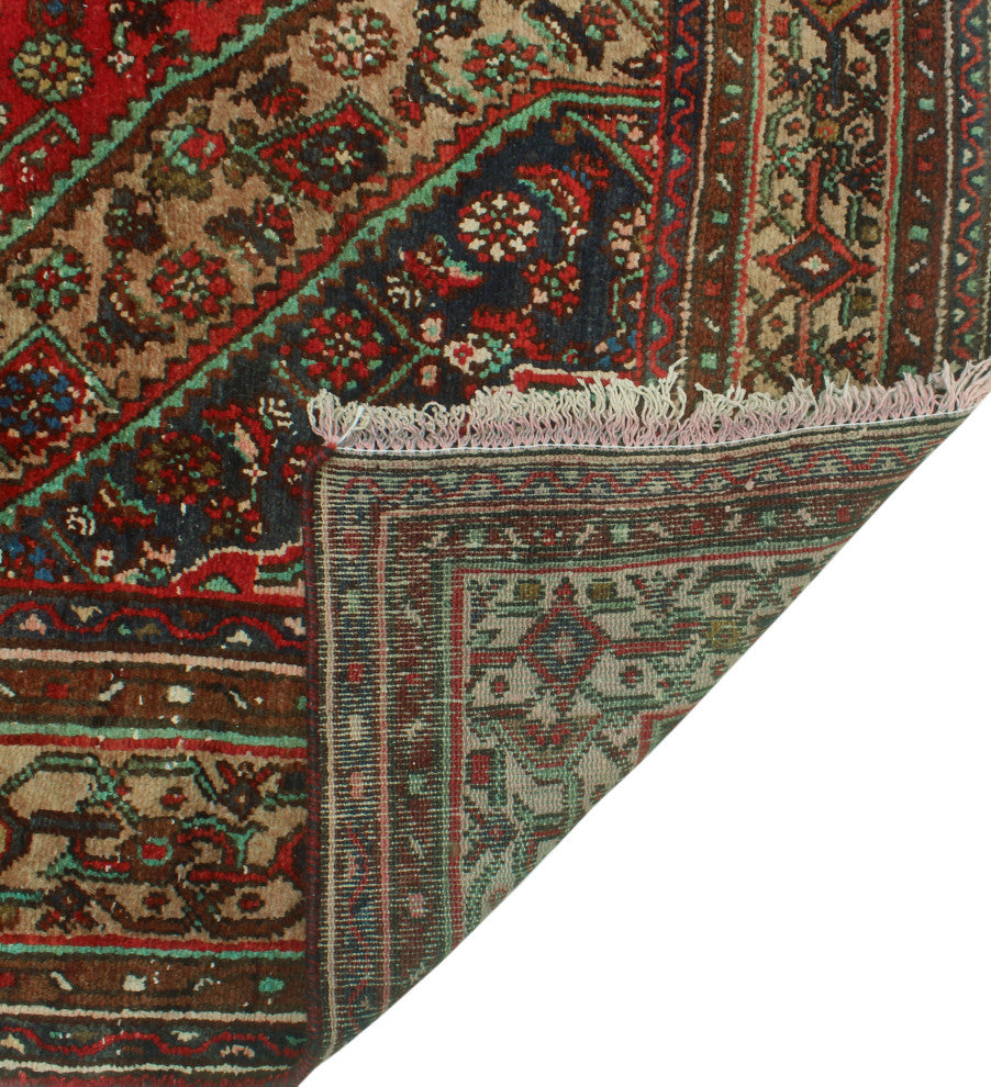 Fine Vintage Distressed Manizheh Red Runner