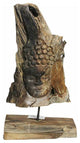 Alluring Wooden Buddha on Base-Natural - Benzara