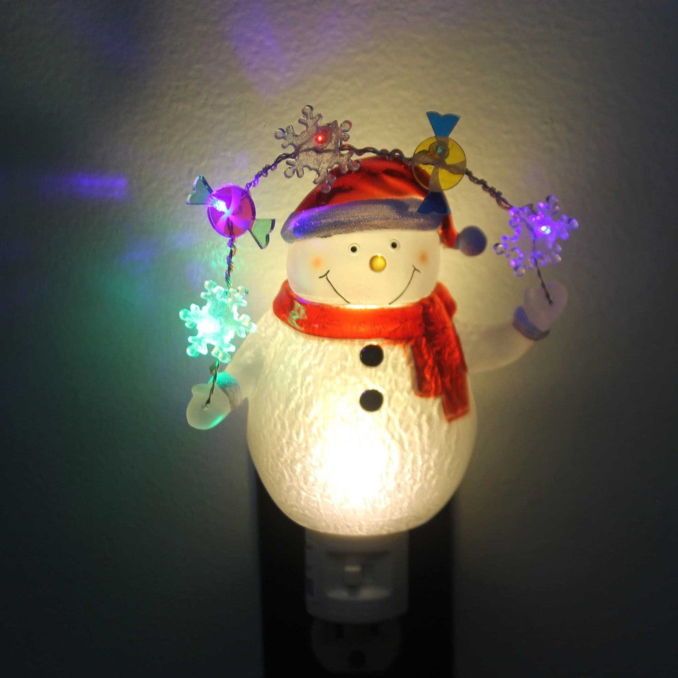 Christmas Snowman/Snowflakes Night-Light Plastic Electric Candy 164073