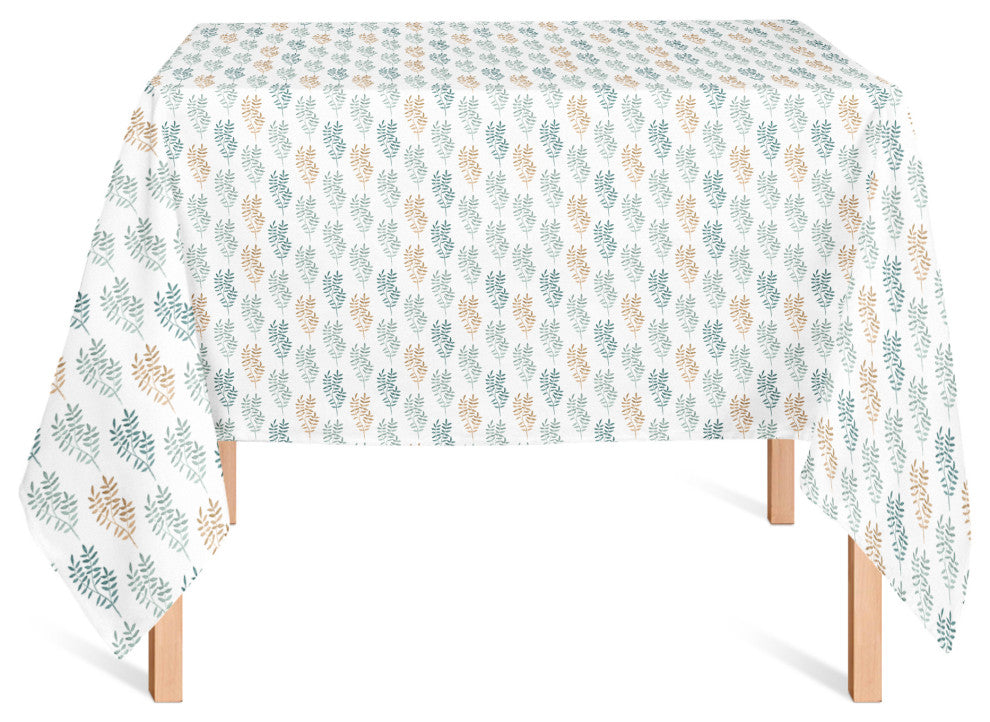 Watercolor Leaves Pattern 58x58 Tablecloth