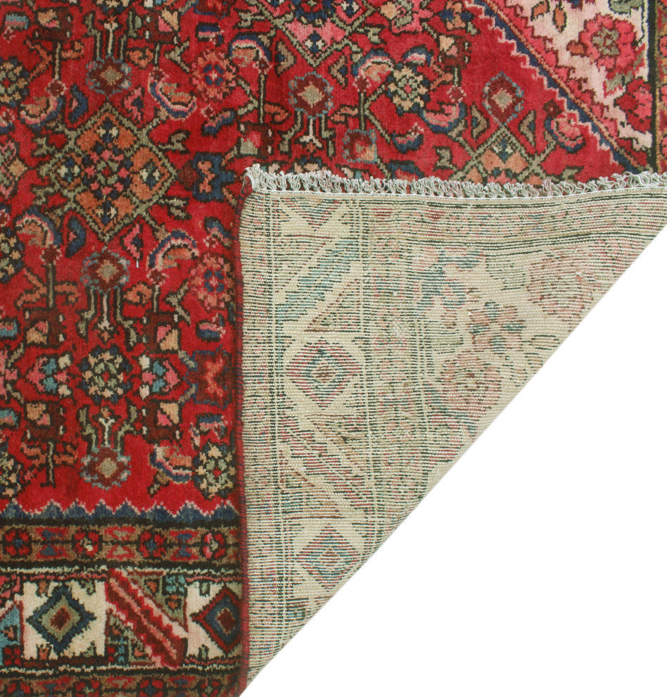 Fine Vintage Distressed Mark Red/Ivory Runner, 3'9x8'10