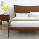 Platform Bed Frame, King Size, Wood, Brown Walnut, Modern Mid-Century, Bedroom