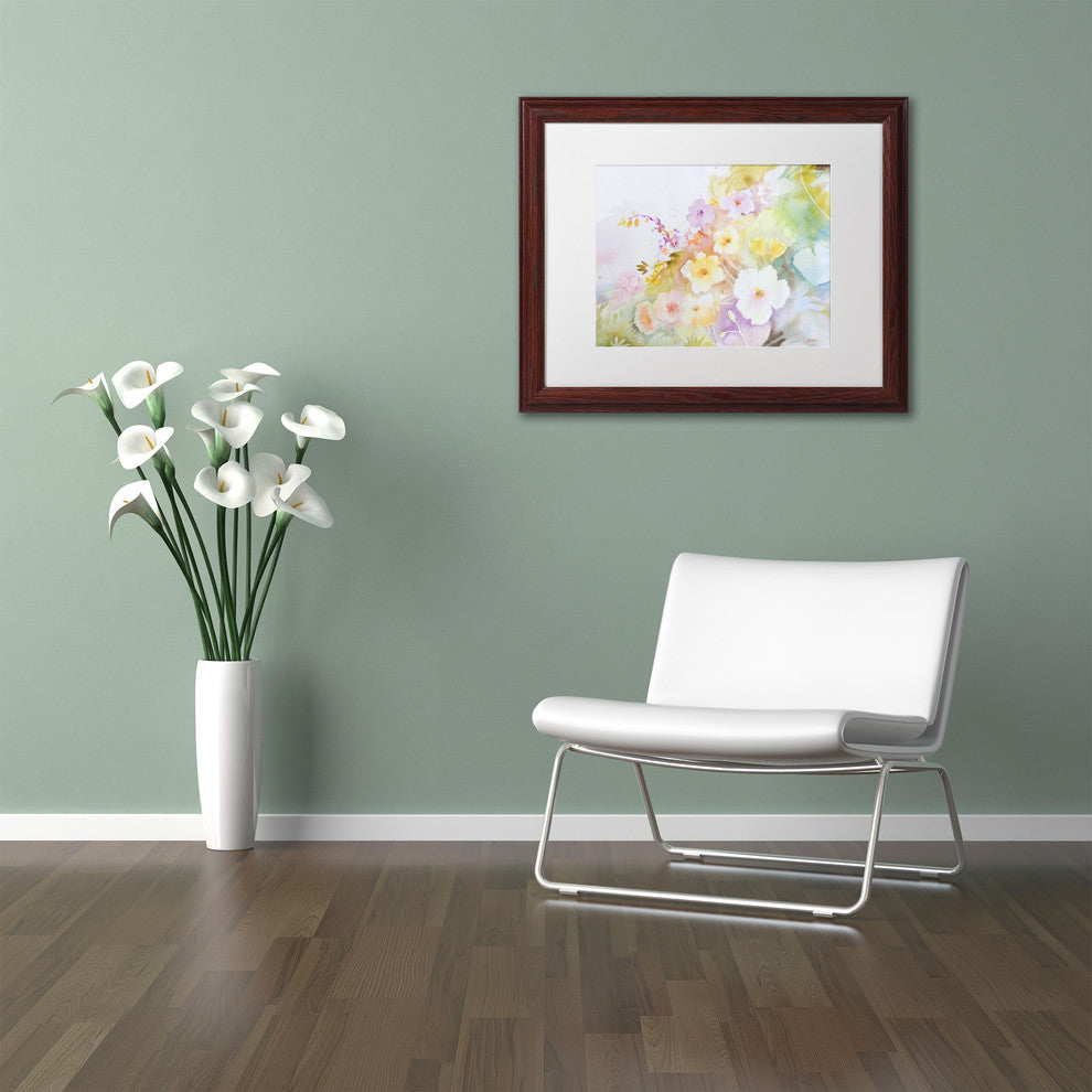 Sheila Golden 'Garden Magic' Matted Framed Art, Wood Frame, White, 14x11