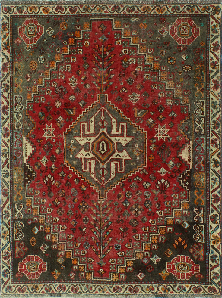 Fine Vintage Distressed Skylar Red Rug