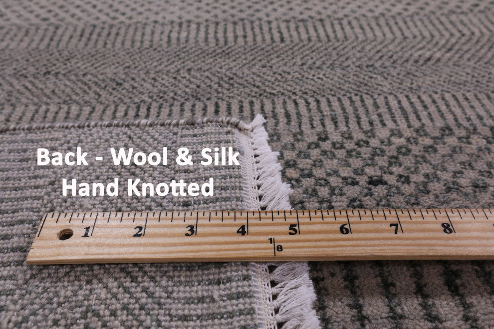 9' 1" X 12' 1" Savannah Gabbeh Wool and Silk Hand Knotted Rug Q6523
