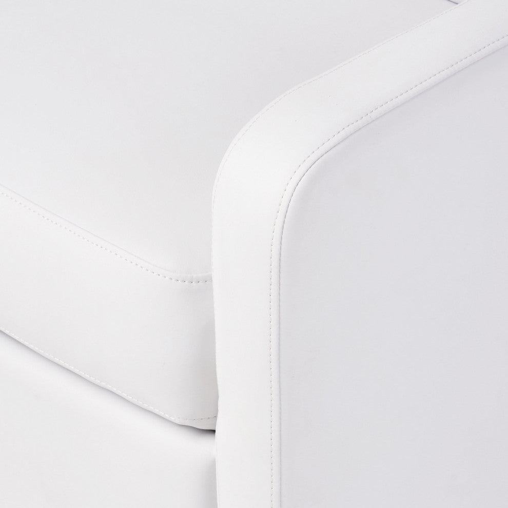 GDF Studio Teyana White Faux Leather Recliner