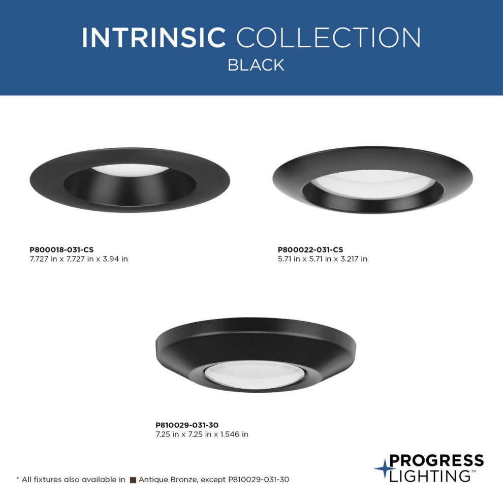 Intrinsic Collection 7" Black Flush Mount LED Adjustable Eyeball Ceiling Fixture