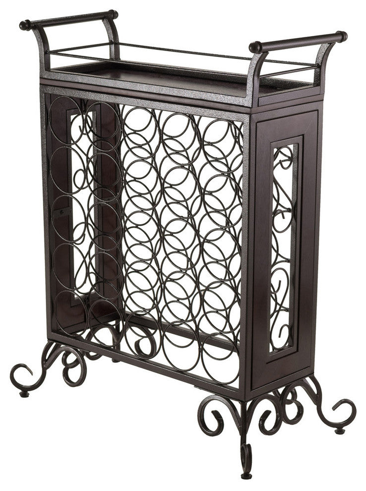 Silvano Wine Rack 5x5 With Removable Tray, Dark Bronze