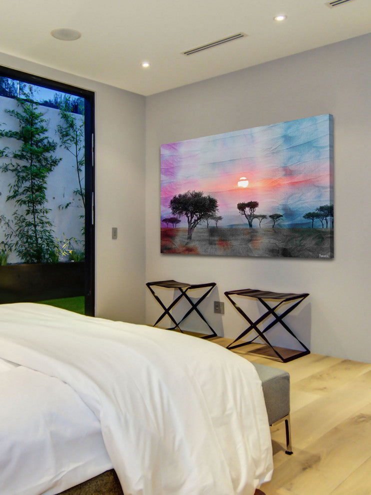 "Plains Sunset" Print on Canvas, 36"x24"