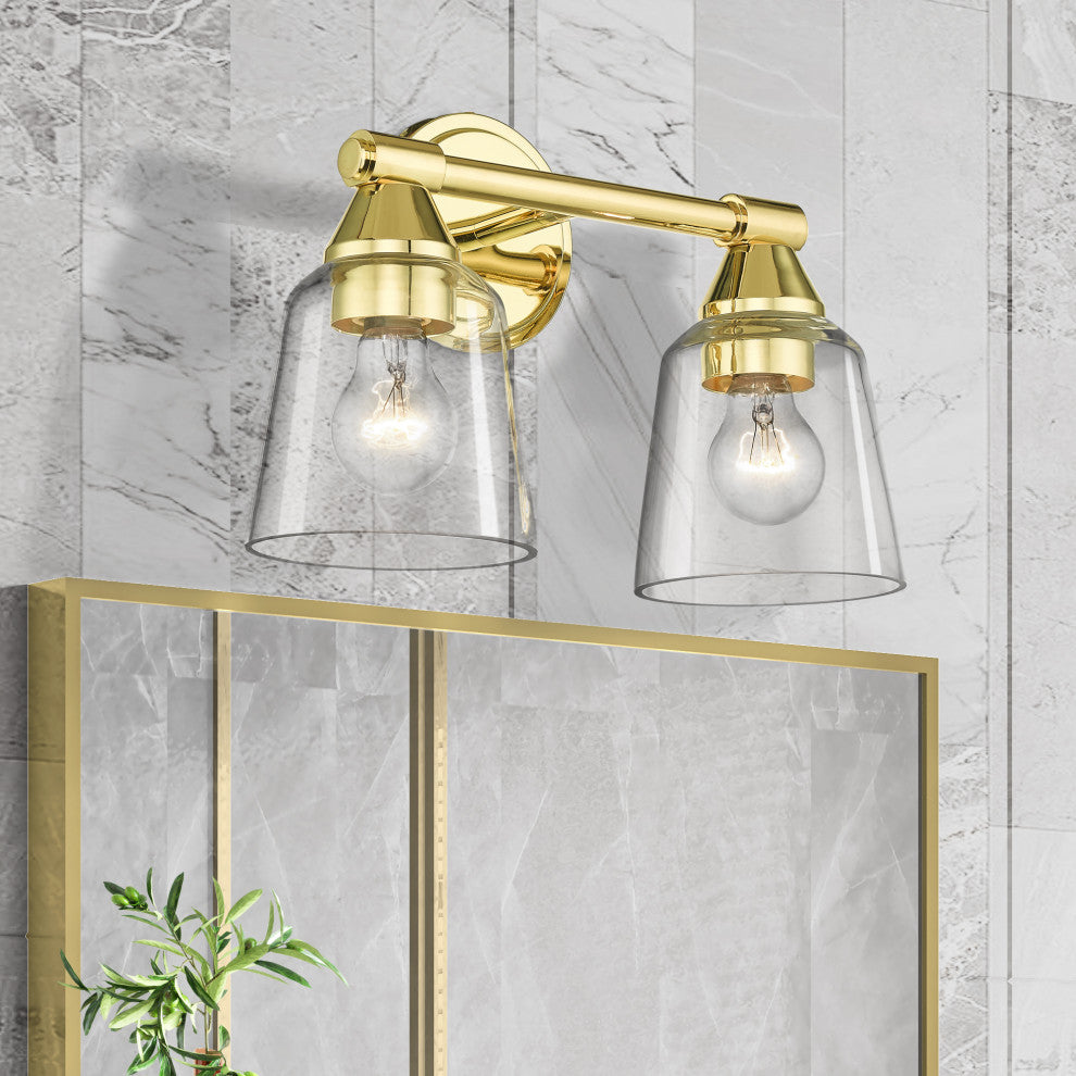 Catania 2-Light Polished Brass Vanity Sconce