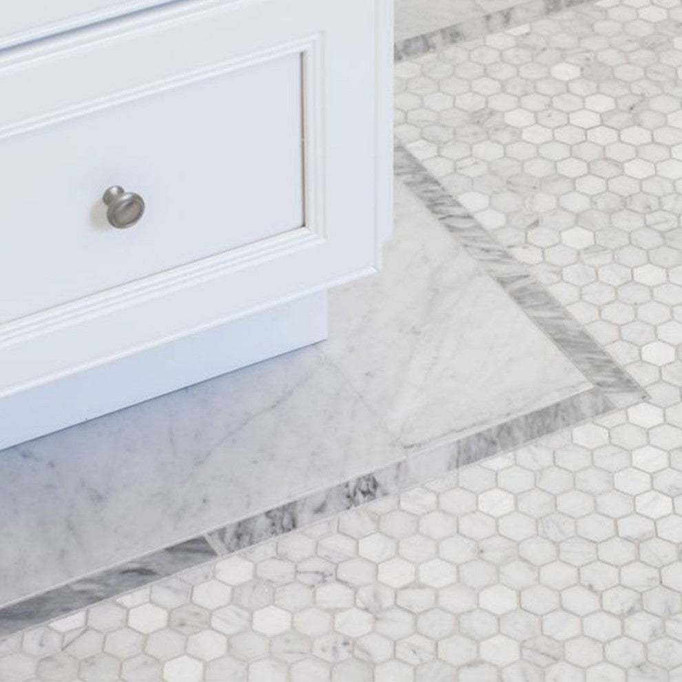 12 in. x 12 in. Marble Mosaic Wall Tile, Hexagon