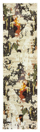 10' X 14' Beige and Black Power Loom Runner Rug