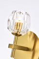 1 Light 8" Tall Gold LED Crystal Wall Sconce
