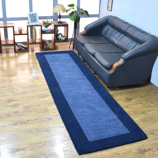 HAND TUFTED WOOL ECO-FRIENDLY AREA RUGS-Blue Color, Contemporary Design