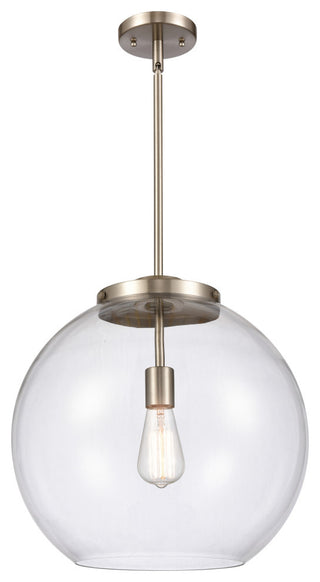 Athens Pendant, Brushed Satin Nickel, Clear, Clear