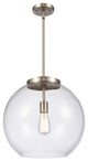 Athens Pendant, Brushed Satin Nickel, Clear, Clear