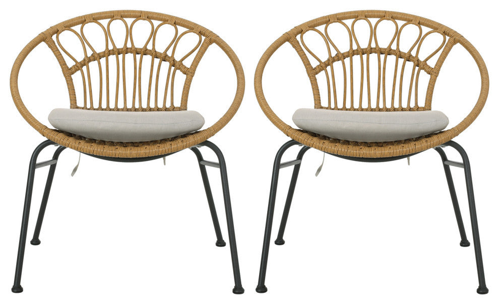 Beulah Faux Wicker Chairs, Set of 2