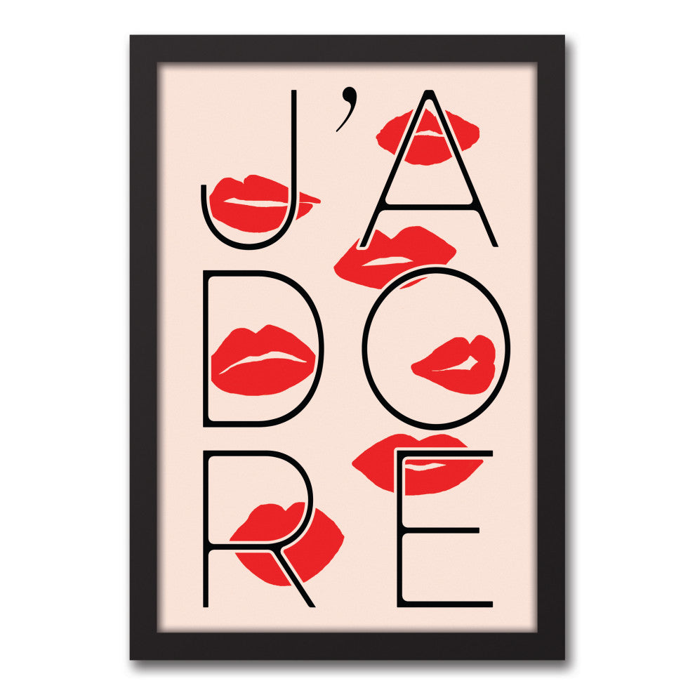 J'adore 12x18 Black Framed Canvas